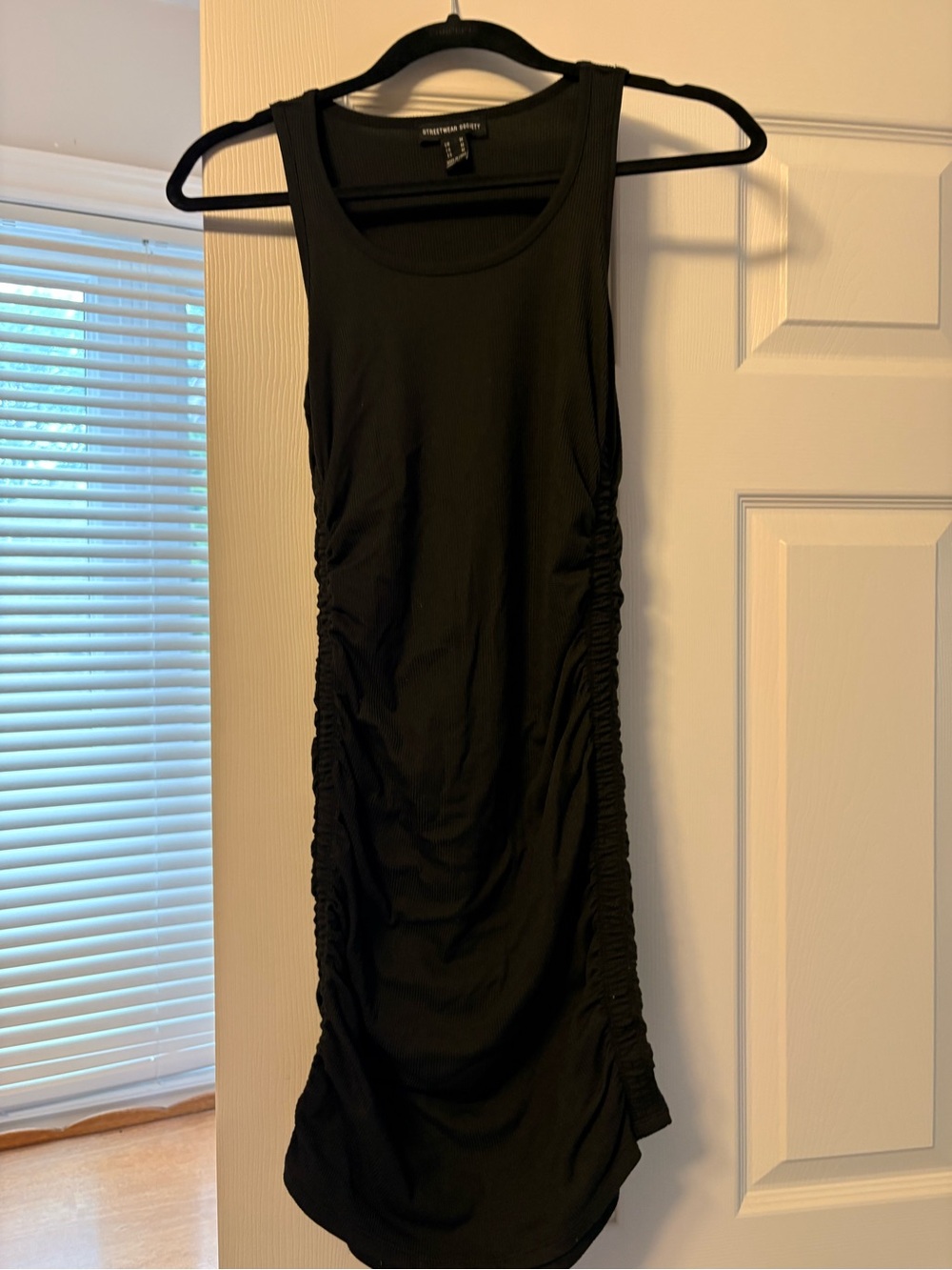 Black Ruched Side Tank Dress or cover up